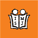 IMSJ logo - a graphic open book in white on an orange background with IMSJ printed on the pages.